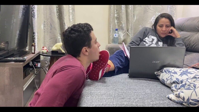 Goddess Kiffa - Kiffa Ignores Foot Slave While He Licks Her Sneakers Clean [FullHD 1920P]