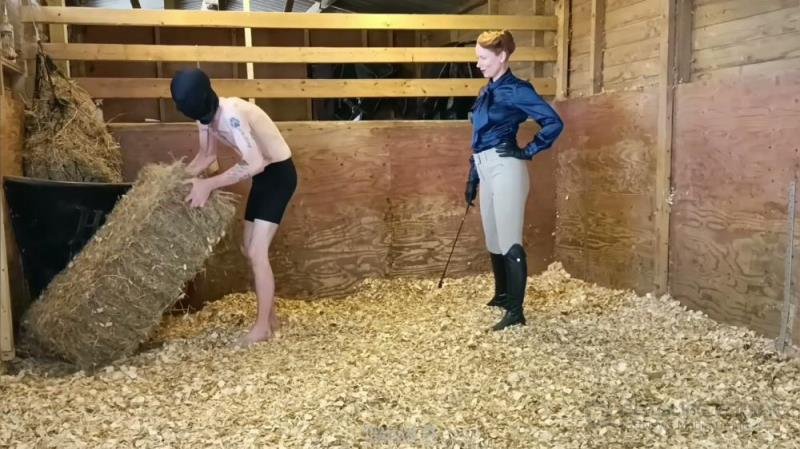 Madam M - Sadistic Stables Sack Smashing extreme ballbusting and cropping punishment [FullHD 1080P]