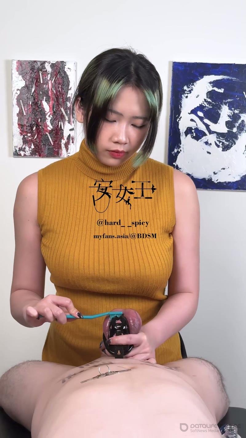 Mistress Ann - Cum In Chastity After Extreme Glans Polish [FullHD]