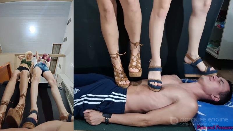 Pain And Pressure - 89 Anya And Beatriz Jumping And Stomping With Wedge Heels [FullHD]