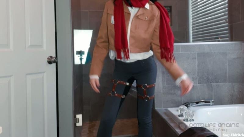 Sage Eldritch - Mikasa Ackerman Wetting Tight Jeans and Panties [FullHD]