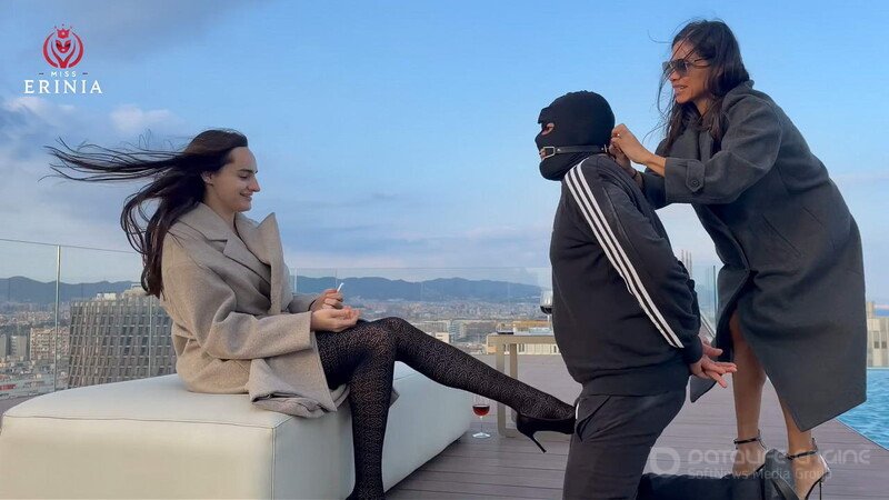 Misserinia: The Three Mistresses Humiliate The Slave On The Rooftop [FullHD]