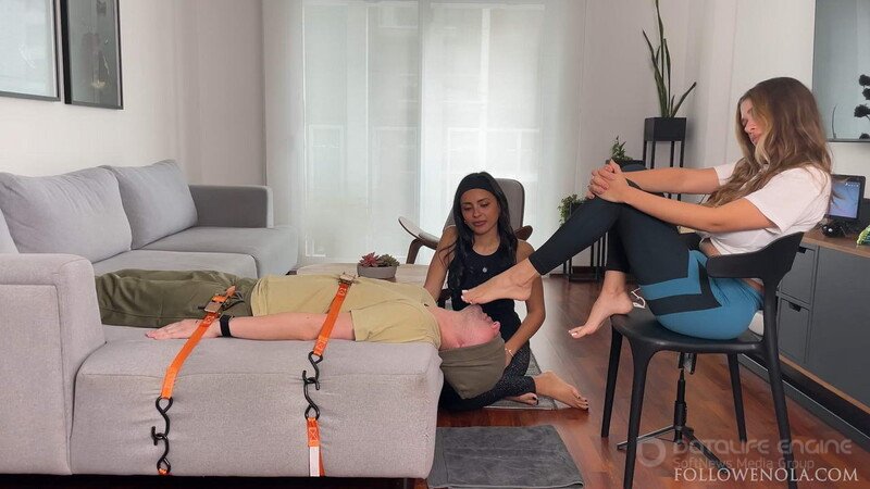 Mistress Enola Fetish: Team Foot Reverse Gagging - Mistress Enola - Cruel Dual Foot Domination - Extreme Deep Feet [FullHD]